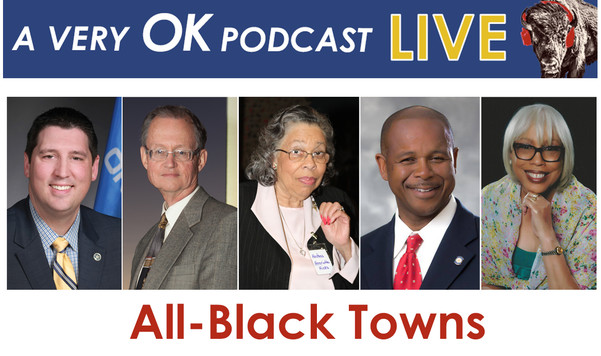 A Very OK Podcast LIVE All-Black Towns with photos of the presenters