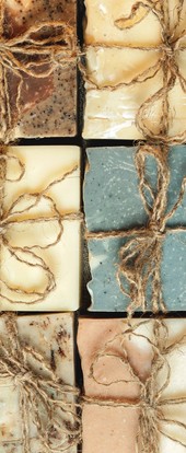 handmade soaps placed together in a grid