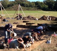 OU Students excavating at Spiro Mounds Archaeological Center