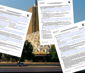 Historic Preservation Tax Incentives pages, displayed overlapping with the OKC Golden Dome behind the collage