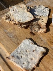 a photograph of pieces of hardtack laying on a table