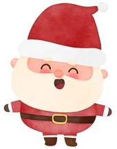 Clip art of a fifties style Santa Claus