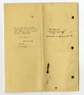 Tax Deed of Mrs. Ella Shaw, stamped "Filed"