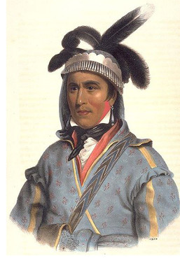 Lithograph drawing of Opothleyahola Harjo, Chief of the Muscogee Creek Nation, Library of Congress image.