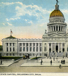 a postcard depicting the Oklahoma Capitol building