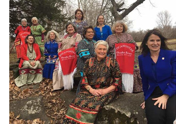 A group of women from the Pochantas Club at Will Rogers Birthplace Ranch