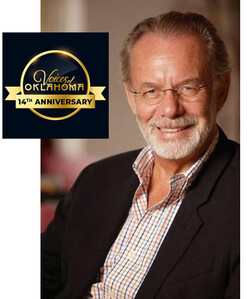 John Erling and a Voices of Oklahoma 14th anniversary graphic
