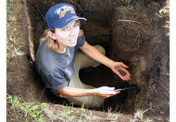 Dr Green at an archaeological dig