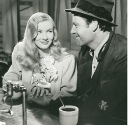 Veronica Lake and an actor in a scene from Sullivan's Travels
