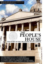 "The People's House" documentary graphic showing the front facade and dome of the Oklahoma Capitol building
