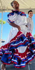 Dancers, performers, costume details, ballsticks collage of photos taken at the Oklahoma Folklife Festival