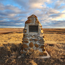 Great Salt Plains historical marker. A plaque indicates that George Sibley and his party here were shown the landmark by the Osage.