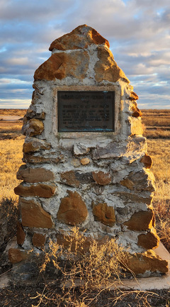 Great Salt Plains historical marker. A plaque indicates that George Sibley and his party here were shown the landmark by the Osage.