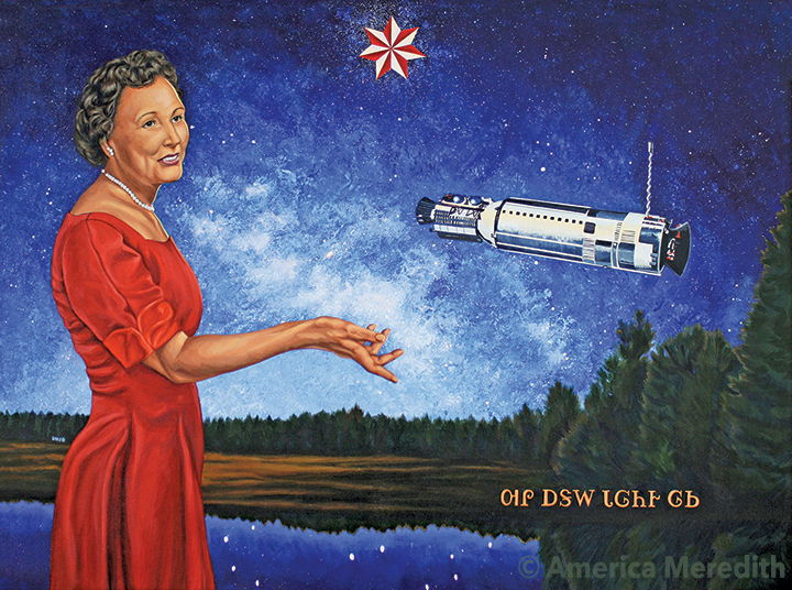 America Meredith (Cherokee Nation), Mary Golda Ross: Ad Astra Per Astra, 2011, acrylic on canvas, 30 × 40 in.,26/8630.