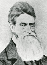Photograph of a painting of John Brown, used in photographer C. A. Huff’s advertisement in 1894, OHS.