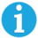 a small blue circle with the letter "i" in the center, denoting "information"