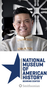 A collage of a photo of Dr. Theodore Gonzalves and the National Museum of American History logo
