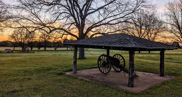 Fort Towson at sunrise. Staff Photo by Trait Thompson, April 2024