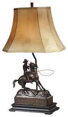 A cowboy roper lamp
