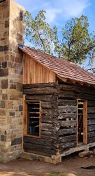 Restored Sneed Family Cabin in the Humphrey Heritage Village in Enid