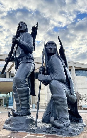 The Allan Houser sculpture "Unconquered" outside the Oklahoma History Center. Photo by Evelyn Moxley