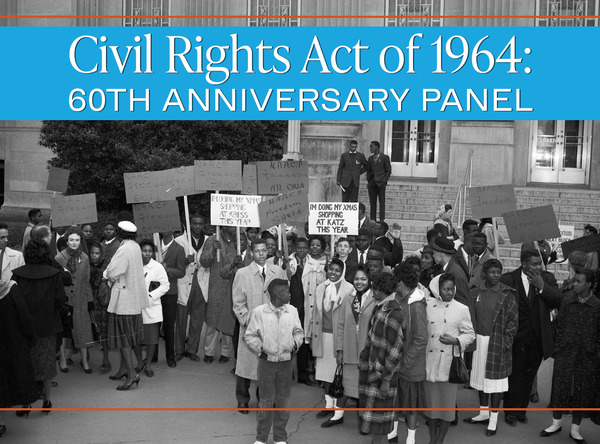 a group of protestors in OKC, carrying signs demanding equal rights during the Civil Rights era.  60th Anniversary Panel of CRA