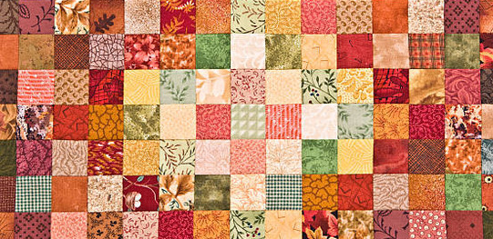 A section of a patchwork quilt