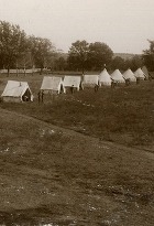 Tents at the riverside at Fort Gibson, Indian Territory