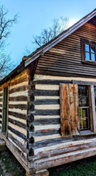 Log cabin structure at Hunter's Home