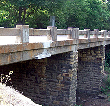 A bridge on stone pillars