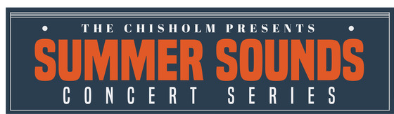 Members of the Jimmy Lee Jordan Band playing guitars and the Summer Sounds Concert Series banner