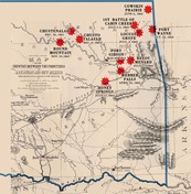 A map of the battles of the Civil War in Indian Territory