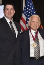 OHS Executive Director Trait Thompson and former Oklahoma Governor George Nigh at his induction to the Oklahoma Historians Hall of Fame