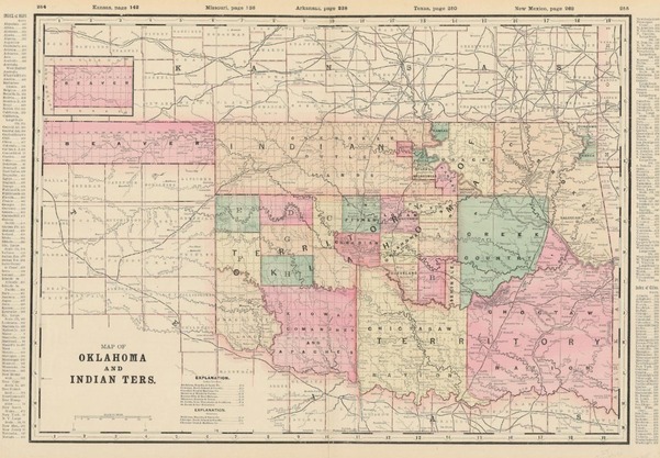 Oklahoma and Indian Territories Map