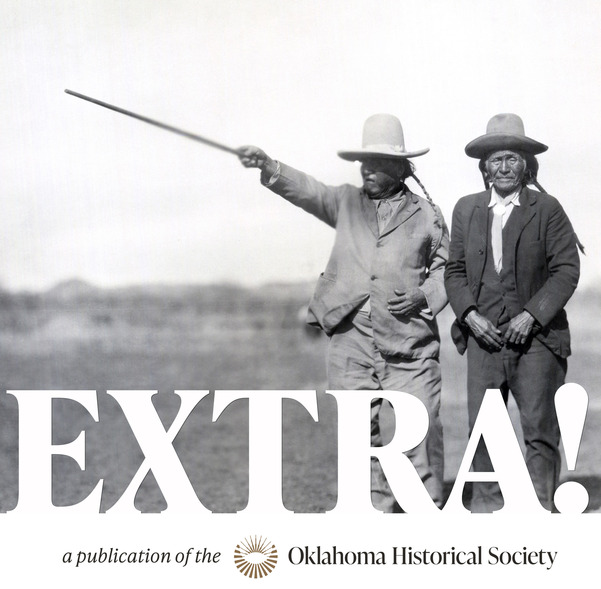 Cheyenne Chief Homer Heap of Birds and Chief Little Hand visiting the site of the Washita Battlefield in 1929.