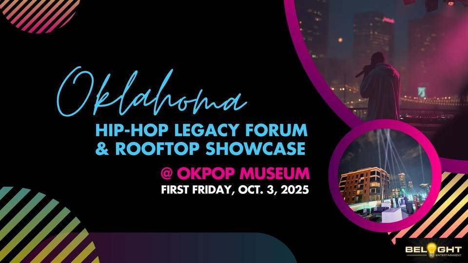 Hip-Hop performance with spotlights lighting the night sky.