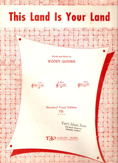 Sheet music for the song "This Land is Your Land"