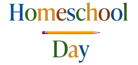 Children play and do crafts at the Oklahoma History Center. Colorful lettering reads "Homeschool Day"