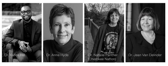 Dr. Karlos Hill, Dr. Anne Hyde, Dr. Natalie Panther, and Dr. Jean Van Delinder