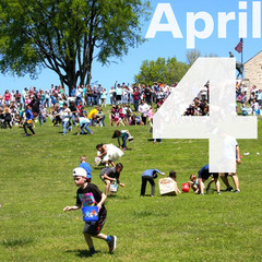 Children rush to collect Easter eggs