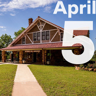 The Pawnee Bill Ranch Museum with the words April 5