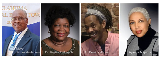 Mayor James Anderson, Dr. Regina DeLoach, C. Derrick Jones, Ayanna Najuma.