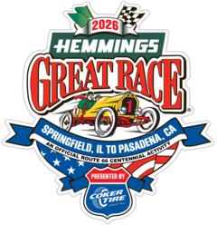 Great Race logo depicting a vintage automobile stylized within the design