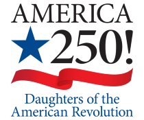 Daughters of the American Revolution logo combined with the America 250! logo
