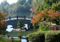 An arch bridge in the Woodward Park and Gardens Historic District in Tulsa