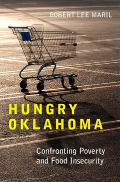 Hungry Oklahoma book cover with a photo of a lone shopping cart with a long shadow in a parking lot.