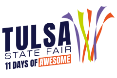 The Tulsa State Fair logo with colorful banners