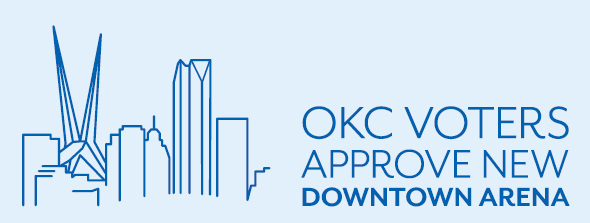 downtown okc outline with text okc voters approve new downtown arena