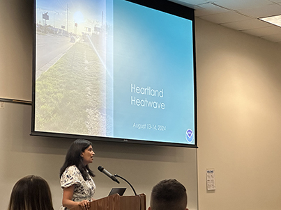 NOAA Deputy Director Jainey Bavishi addresses the crowd