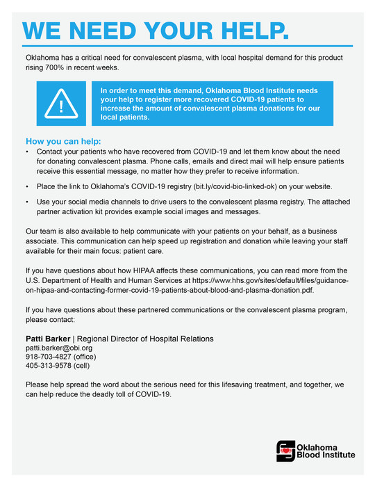 OBI Convalescent Plasma Pic